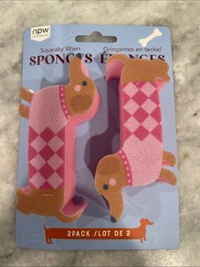 npw Pink Argyle Dachshund Squeaky Dog Toys - 2 Pack